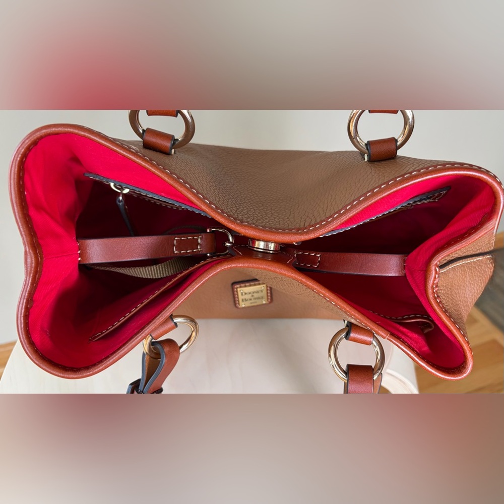 Dooney & Bourke Briana Shoulder Tote Carmel Brown Leather EUC - Picture 6 of 17